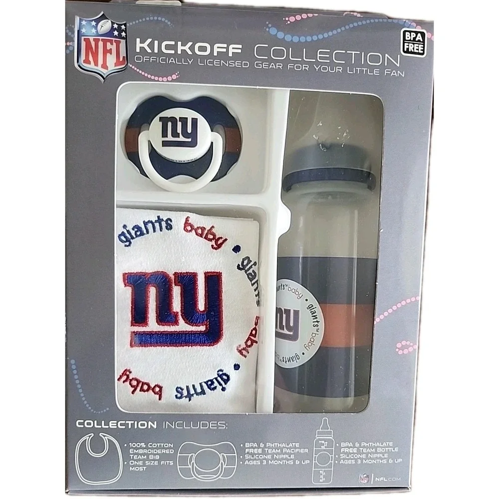 NY Giants  Kickoff Collection  Binky Bib Bottle Officially‎ NFL Licensed NEW!